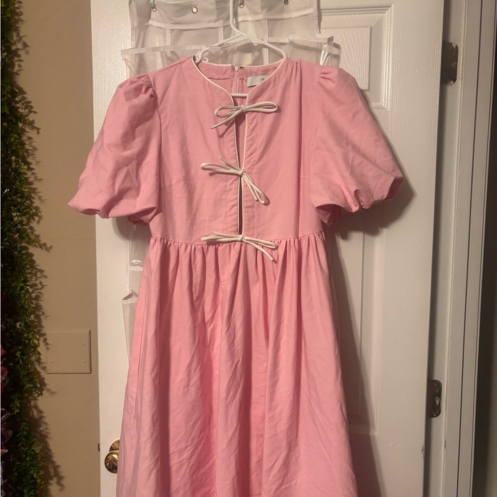 Luxe Pink Puff Sleeve Sundress